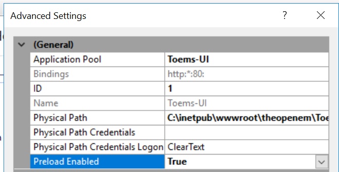 preload enabled setting in iis